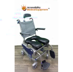 RAZ Refurbished RAZ ART Tilt in Space Rolling Shower Chair with 18x20" Padded Commode Opening Seat