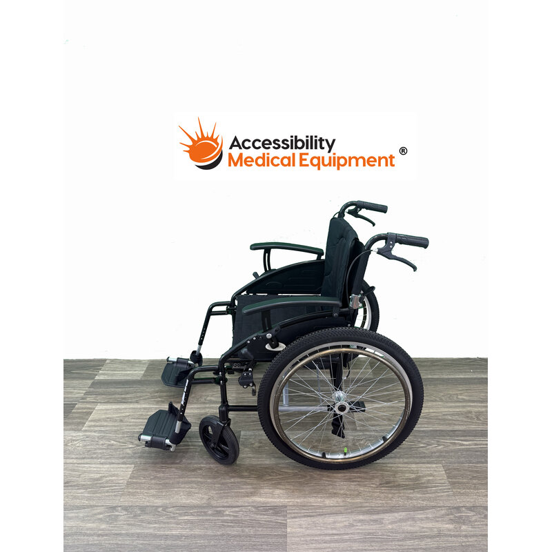 Refurbished Elite Care Voyager Manual Lightweight Wheelchair - 18" 250 lb Weight Capacity - 20 lb Wheelchair