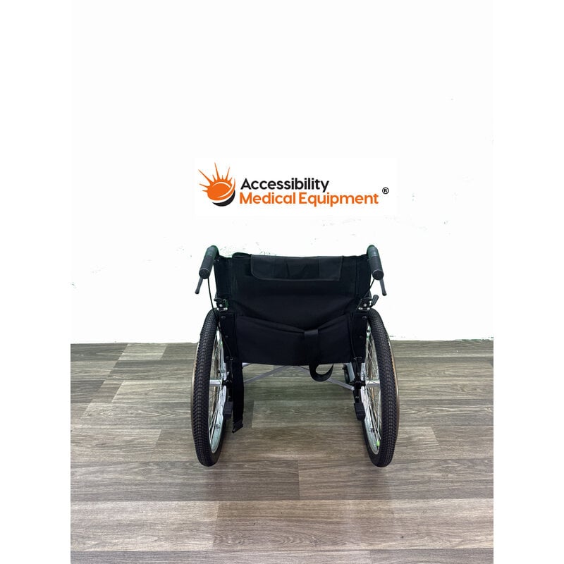 Refurbished Elite Care Voyager Manual Lightweight Wheelchair - 18" 250 lb Weight Capacity - 20 lb Wheelchair