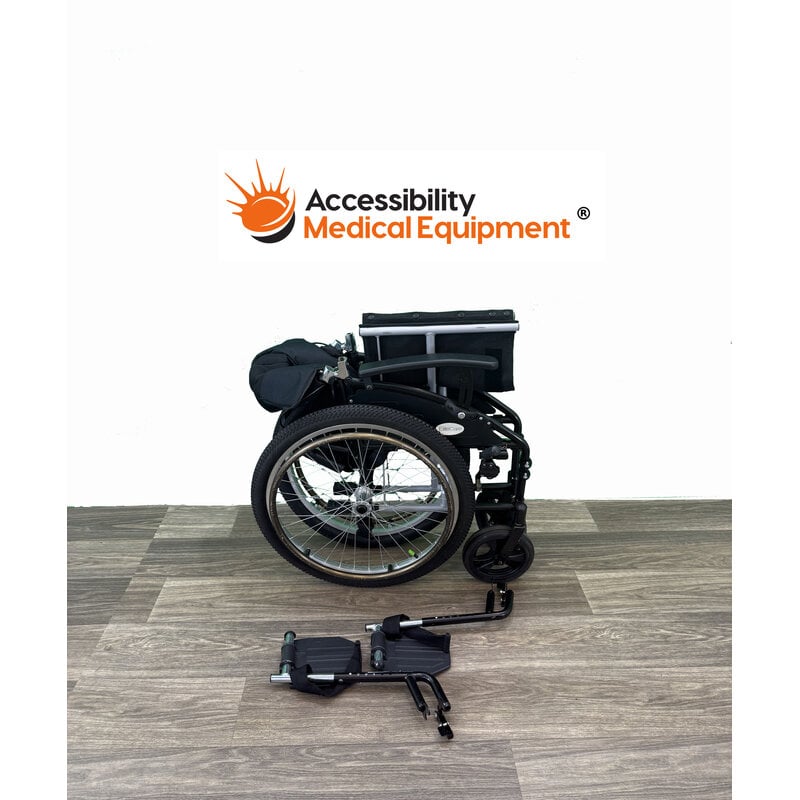 Refurbished Elite Care Voyager Manual Lightweight Wheelchair - 18" 250 lb Weight Capacity - 20 lb Wheelchair