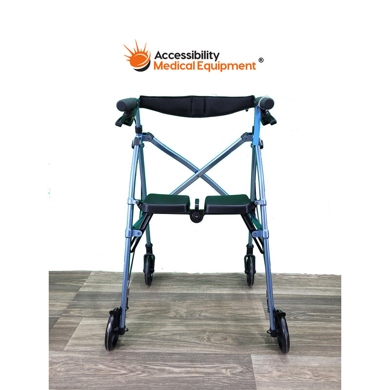 Refurbished Fold-N-Go Four Wheel Lightweight Folding Rollator with Seat