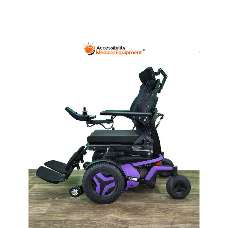 Refurbished Purple Permobil F3 Power Wheelchair 17" Seat Width - Batteries Included