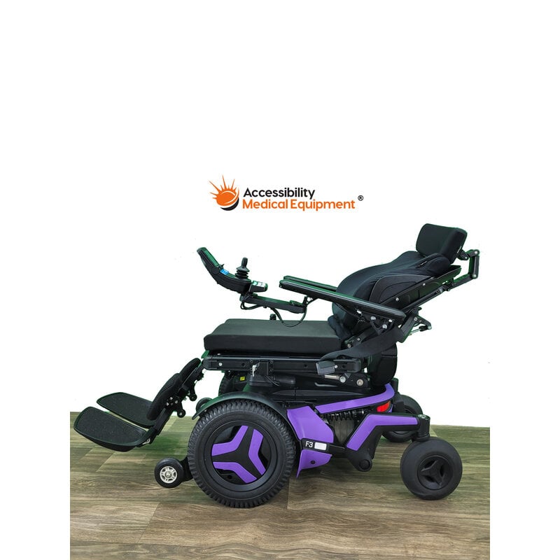 Refurbished Purple Permobil F3 Power Wheelchair 17" Seat Width - Batteries Included