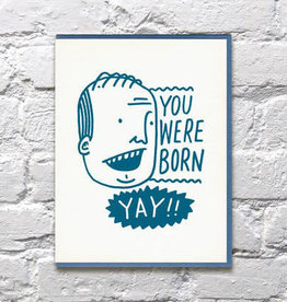 Bench Pressed Born Yay Birthday Card
