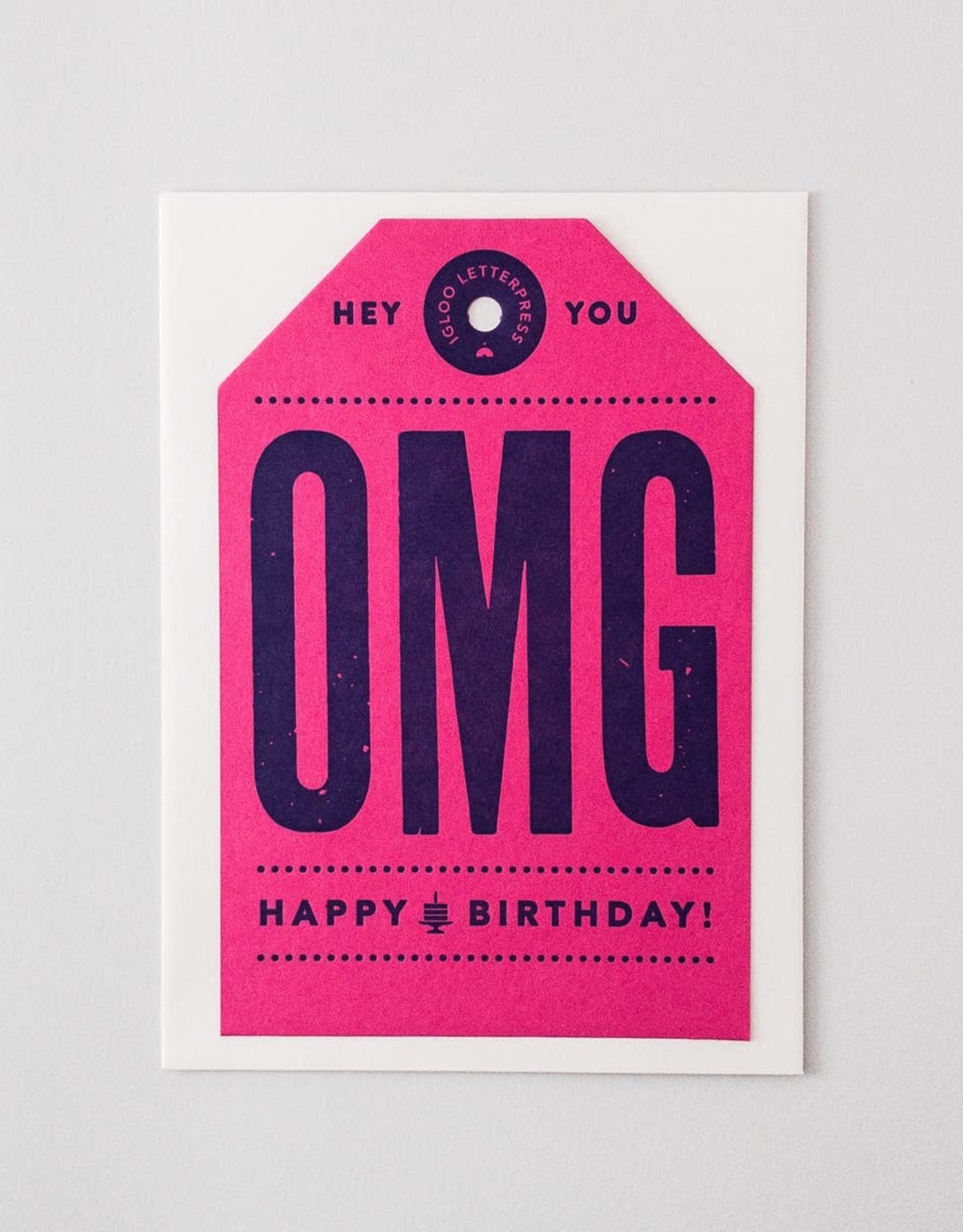 Igloo Letterpress OMG Birthday Tag Card