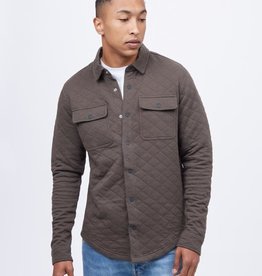 tentree Colville Quilted Shirt - Black Olive