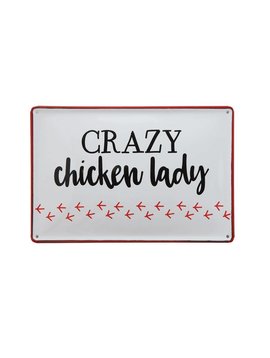 CC Crazy Chicken Lady Wall Tin 11-3/4"H
