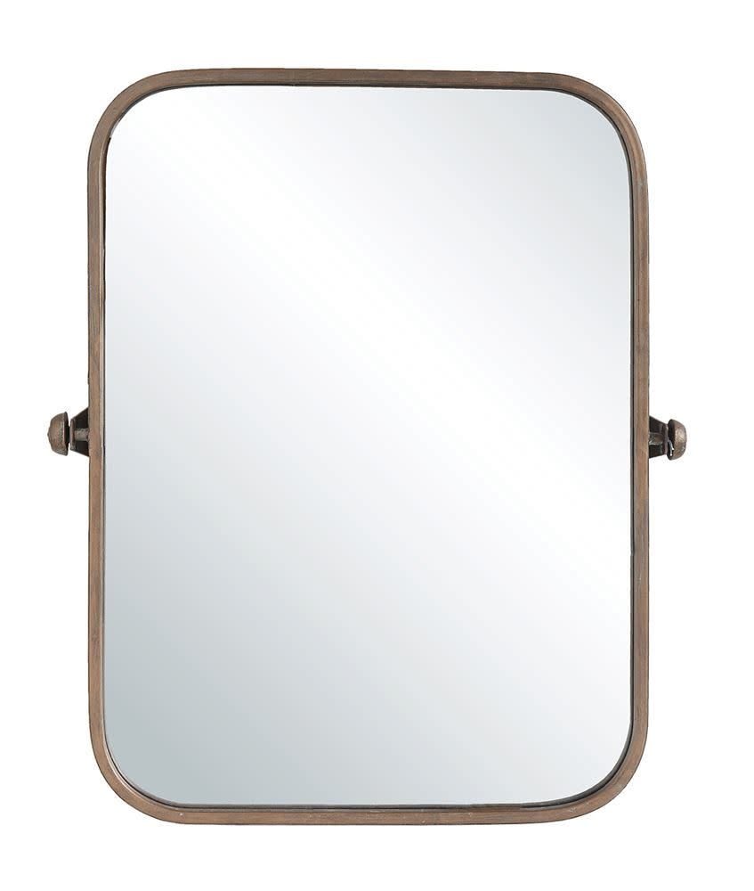 Metal Framed Wall Mirror Copper Finish