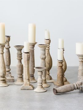 CC Found Wood Metal Candle Holders