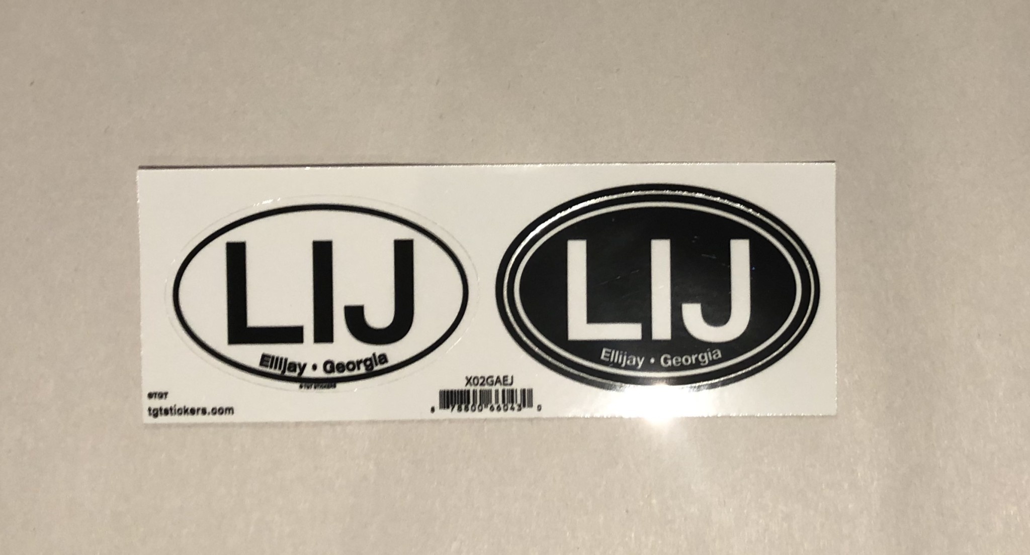 TGT TGT Black & White LIJ Sticker Set of Two