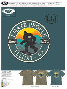 TGT Lakeshirts TGT Squatch I Hate People T Shirt