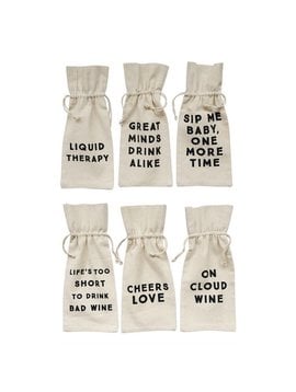 Assorted Wine Bags With Saying