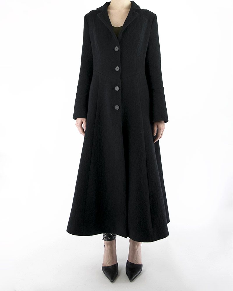 women's long wool coat with hood