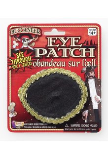 Buccaneer Pirate Eye Patch w/ Gold Trim