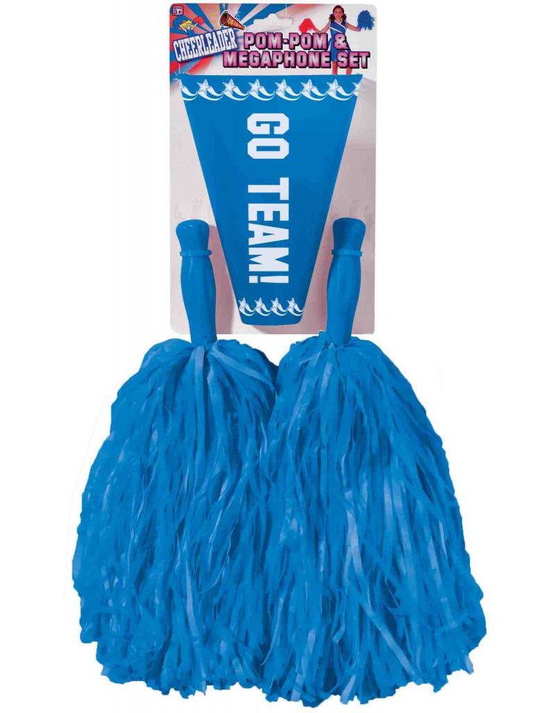 Cheer Pom Poms & Megaphone: Blue