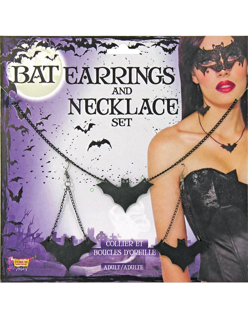 Bat Earrings & Necklace