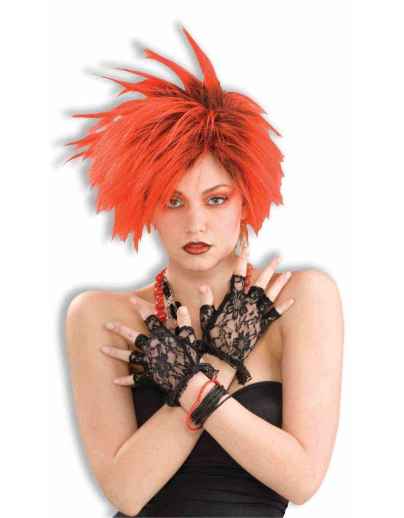Lace Fingerless Gloves: Black