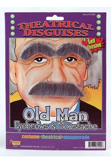 Old Man Eyebrow & Moustache: Grey