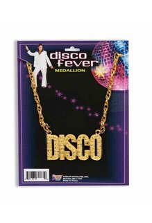 70's Disco Pendant Necklace: Gold