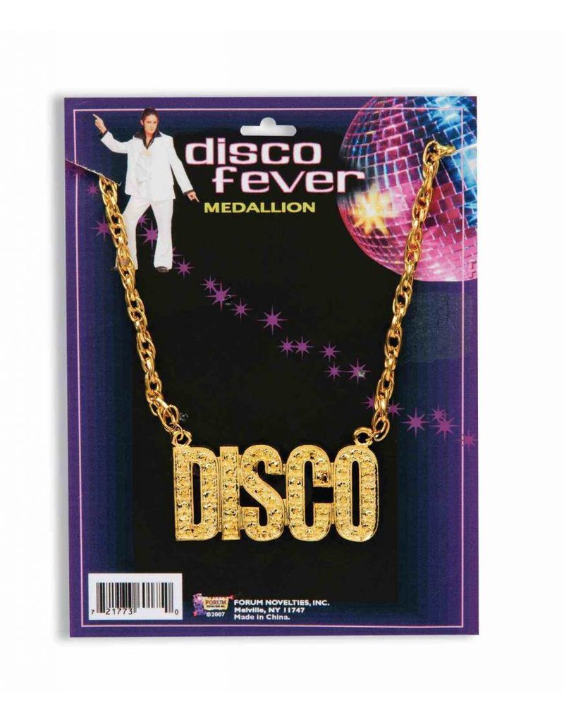 70's Disco Pendant Necklace: Gold