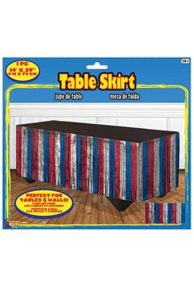 Red, White, and Blue Table Skirt