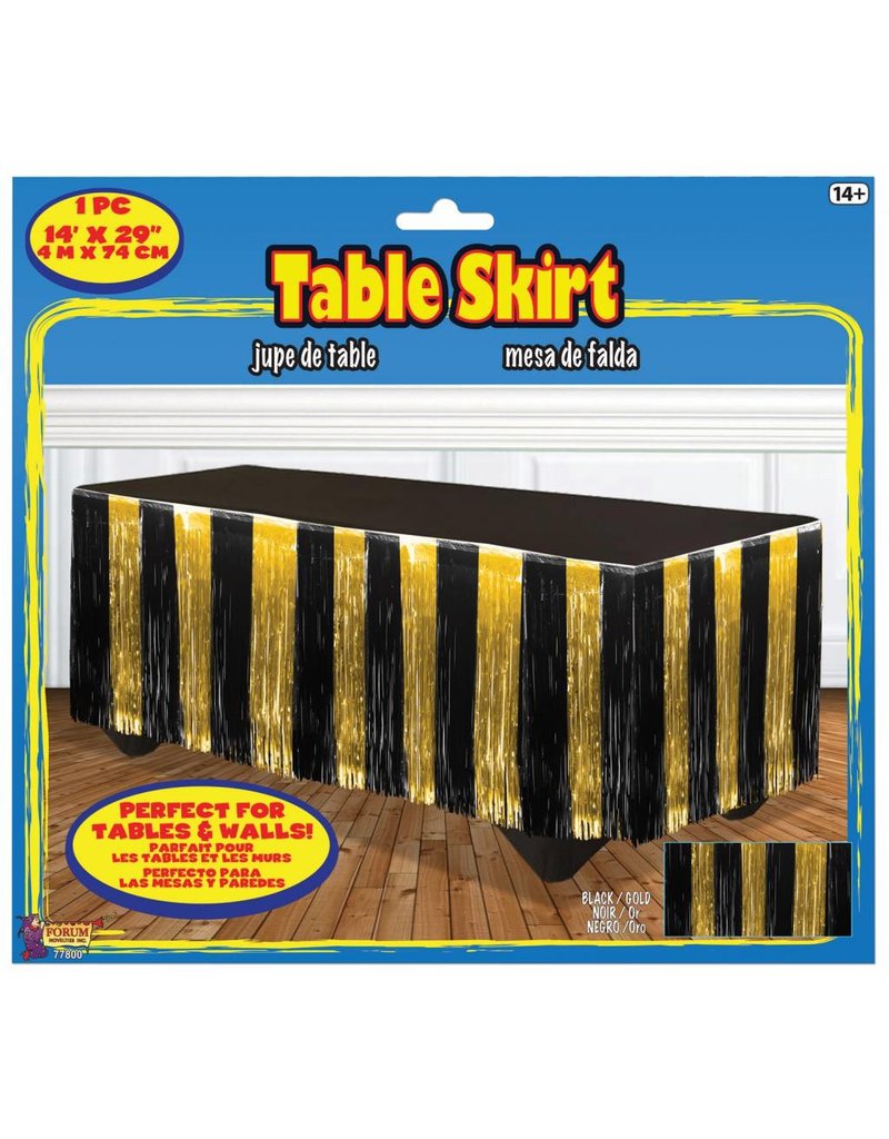 Table Skirt: Black/Gold