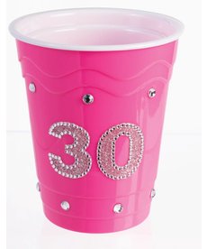 Plastic Solo Cup "30" - Pink