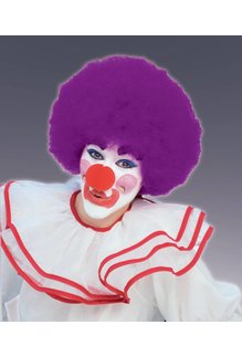 Adult Unisex Clown Afro Wig: Purple
