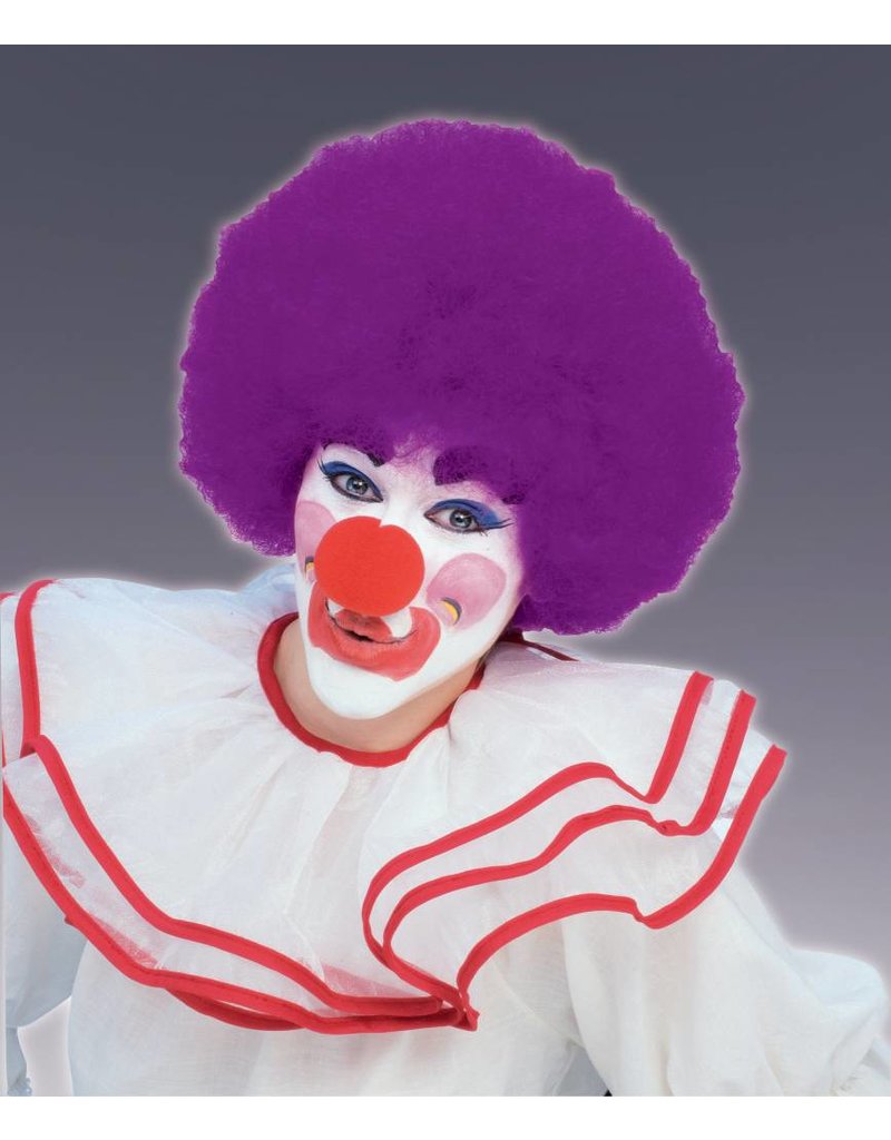 Adult Unisex Clown Afro Wig: Purple