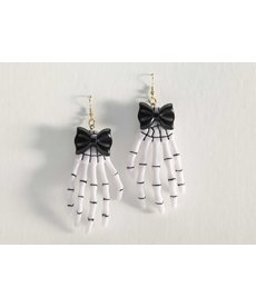 Skeleton Hand Earrings: White