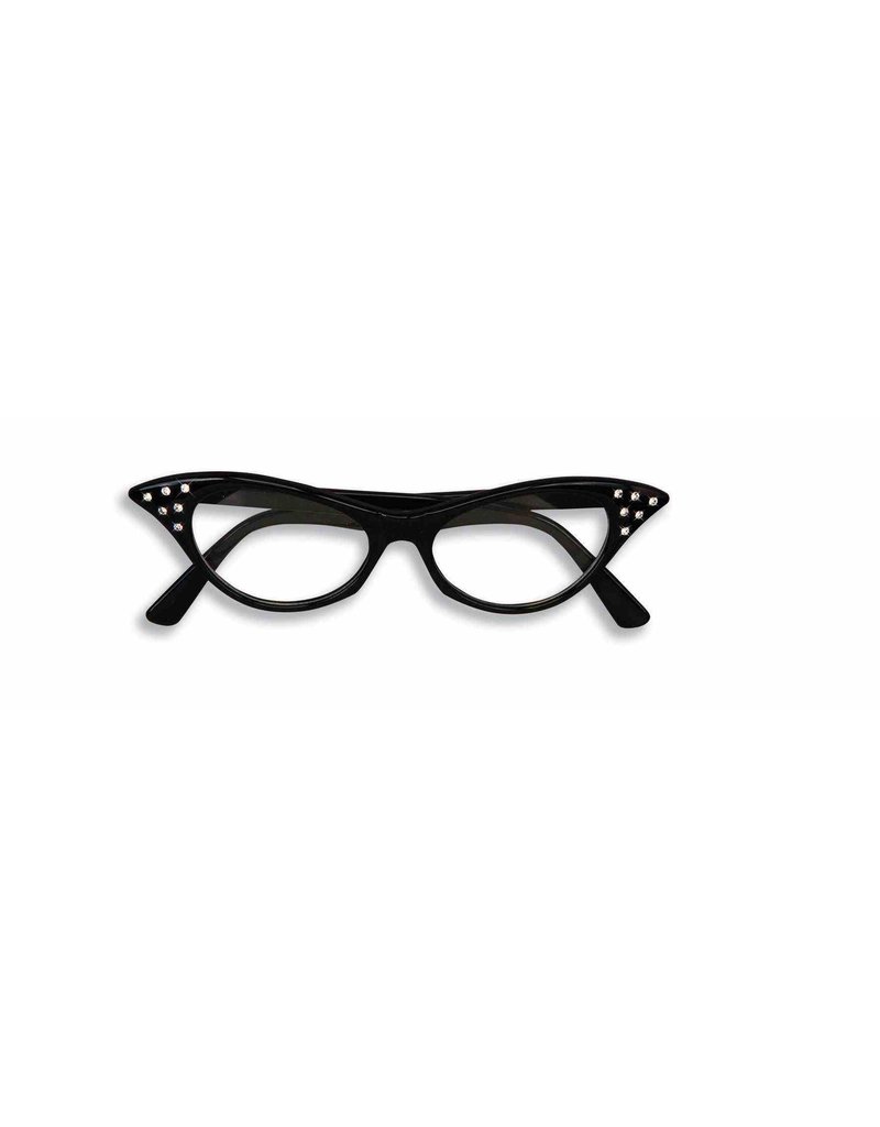 50’s Rhinestone Glasses: Black