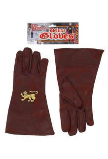 Deluxe Medieval Gloves: Brown