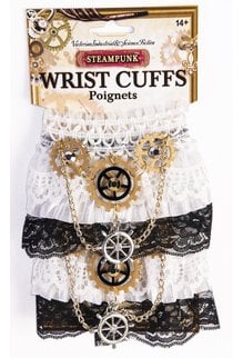 White Steampunk Wrist Cuffs