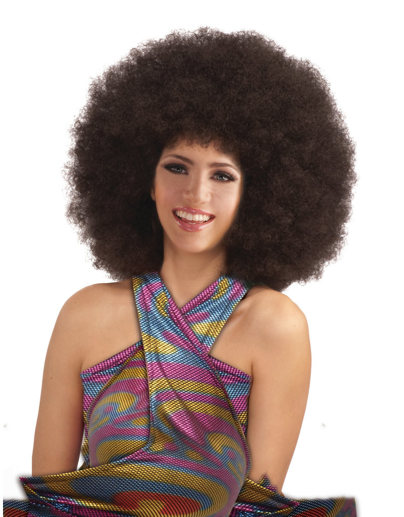 Adult Brown Deluxe Mega Fro Wig