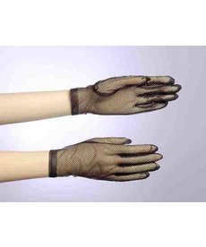 Short Black Theatrical Fishnet Gloves