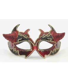 Devil Venetian Mask w/ Horns