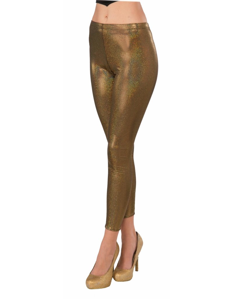 Adult Futuristic Leggings: Gold - Standard