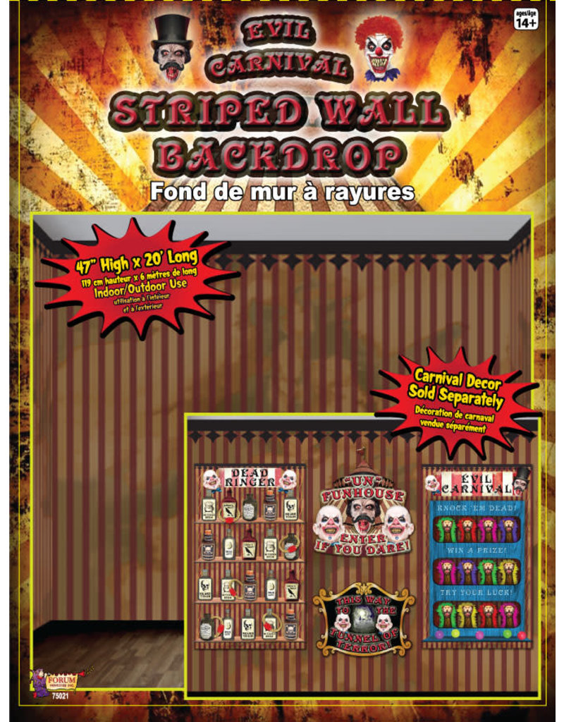 Halloween Haunted House Backdrop: Evil Carnival (47"x20')