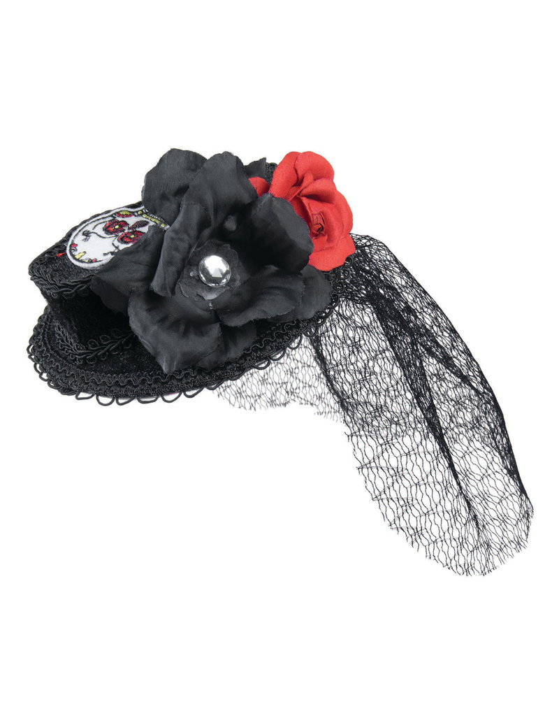 Day of the Dead Mini Coffin Hat - Black