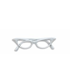 50’s Rhinestone Glasses: White