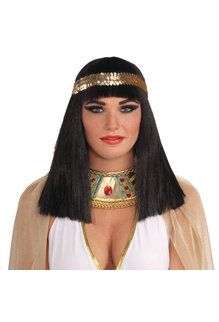 Adult Black Cleopatra Wig w/ Headband