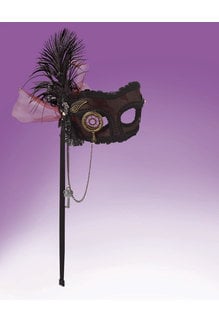 Venetian Steampunk Mask w/ Feathers (OF-008)