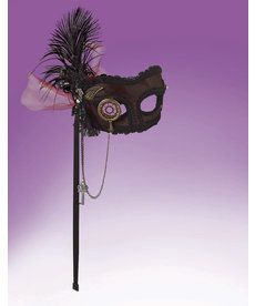 Venetian Steampunk Mask w/ Feathers