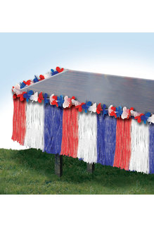 Patriotic Table Skirt: Red/White/Blue