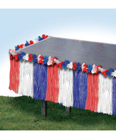 Patriotic Table Skirt: Red/White/Blue