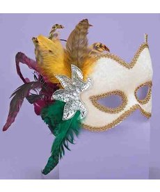Carnival Style Half Mask w/ PGG Feather