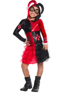 Rubies Costumes Girl's Harley Quinn Hooded Dress Costume