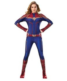 Rubies Costumes Women's Deluxe Captain Marvel Hero Suit Costume