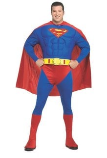 Rubies Costumes Men's Plus Size Deluxe Superman Costume