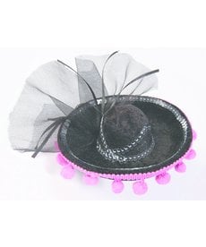 Black/Pink Day of the Dead Mini Sombrero